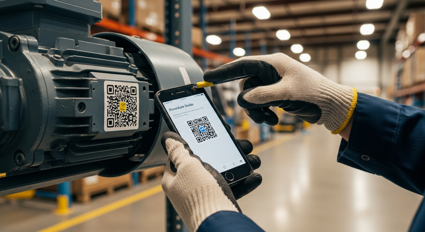 Accès instantané aux fiches modes opératoires via QR code en maintenance industrielle